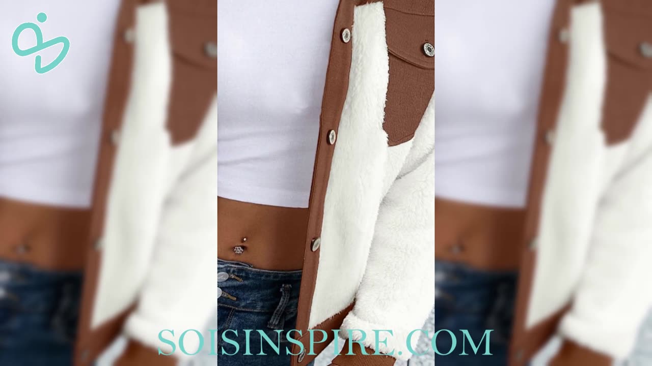 Contrast Sherpa Button Up Jacket