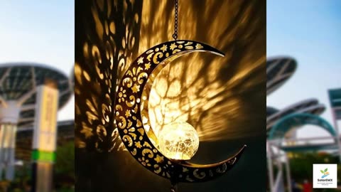 Solar Outdoor Crescent Moon Wind Chime