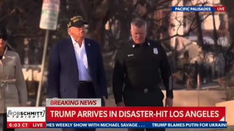 Rob Schmitt (Newsmax) Covers Trump Visit To North Carolina and Los Angeles on Day 4 of Presidency