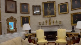 President Donald J. Trump has added additional portraits to the Oval Office in the White House