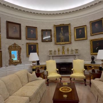 President Donald J. Trump has added additional portraits to the Oval Office in the White House