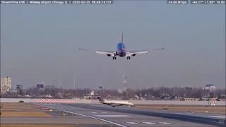 WILD: Near Collision on runway at Chicago's Midway Airport