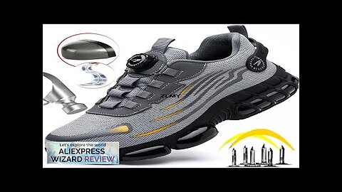 ZLMY Anti-slip Safety Shoes Men Steel Toe Sneaker Puncture Proof Rotary Button Review