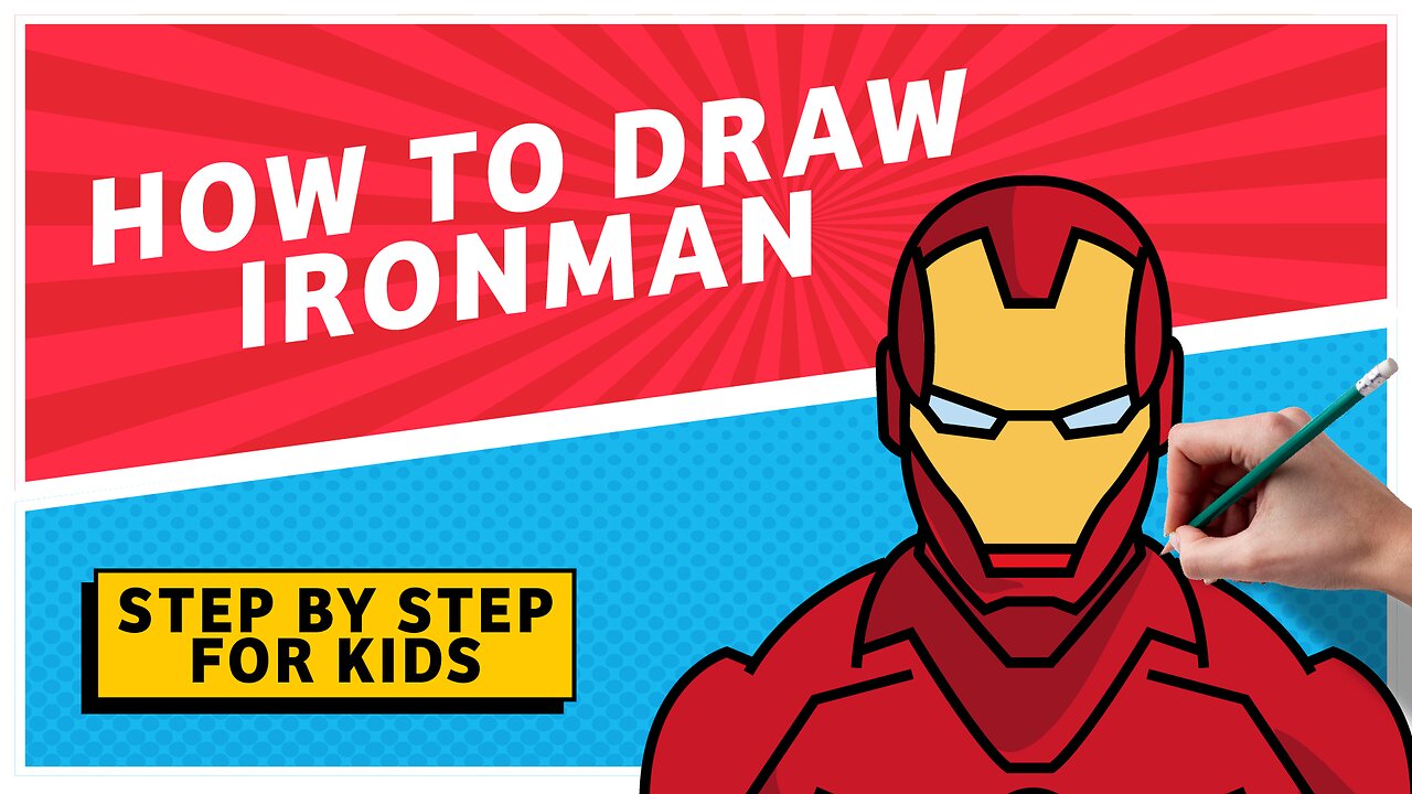 How to Draw Iron Man Easy Line Drawing for Kids, Children and Toddlers Step by Step Drawing