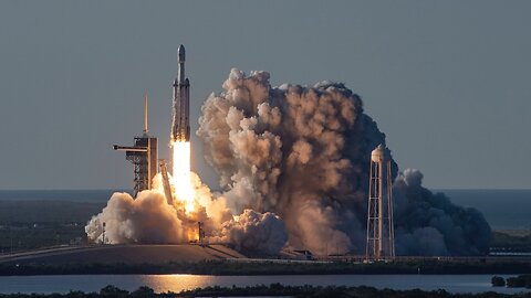 SpaceX Launches Falcon Heavy Rocket From Kennedy Space Center View From The Banana River