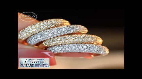 Aazuo Luxurydesign 18K White Gold Real Diamonds 1.1ct Fulldiamonds Wedding Ring Gift Review