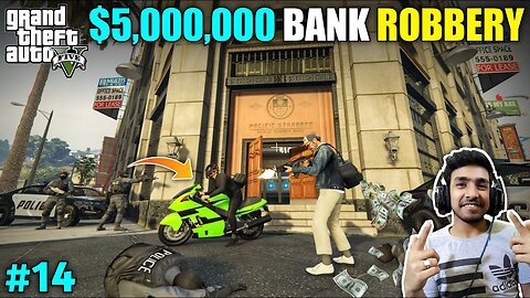 Biggest Bank Robbery On Suzuki Hayabusa | GTA V Gameplay #14