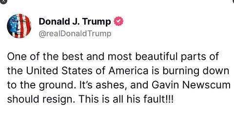 CA Governor Gavin Newscum says he is so furious at Trump for blaming him for the California fires that he won’t even respond.