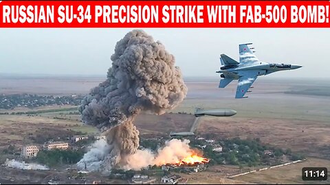 This is what happens when a Russian SU-34 drops the FAB-500 bomb!!!