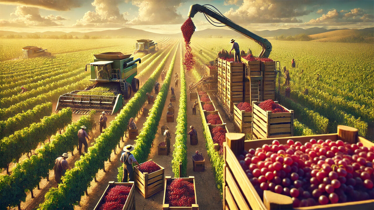 How American Farmers Harvest Million Tons of Grapes | #USA #Farming #Grapes