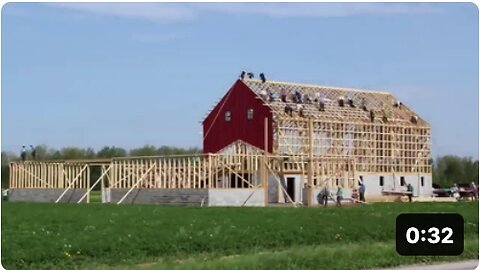 Awe-inspiring timelapse of the Amish building two barns in a single day.