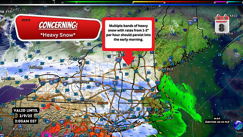 🌨️ Heavy Snow Hits NY & New England Overnight! 2/8/25 #shorts #weather