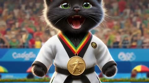 Cute Cats Are In OlympicsThey Love Games #cat #catlover #viral #funny #olympics #games