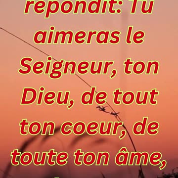 "Les Deux Grands Commandements de l'Amour" Matthieu 22:37,39#shortvideo #shorts #youtube #ytshorts