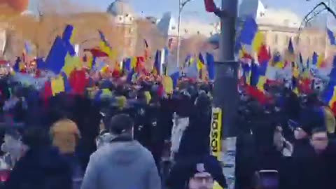 100,000 GATHER IN ROMANIA’S BUCHAREST AFTER COURT CANCELS FIRST-ROUND PRESIDENTIAL...