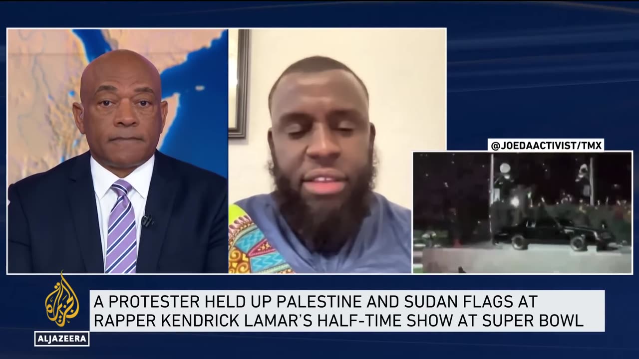 Performer raised Palestine Sudan flags during US Super Bowl's half-time show