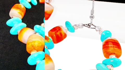GN-20250307-03 Earrings are made of natural Sterling treatment Turquoise