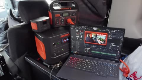 Mobile Video Editing Setup #hondaelement #jackery #Lenovo #davinciresolve