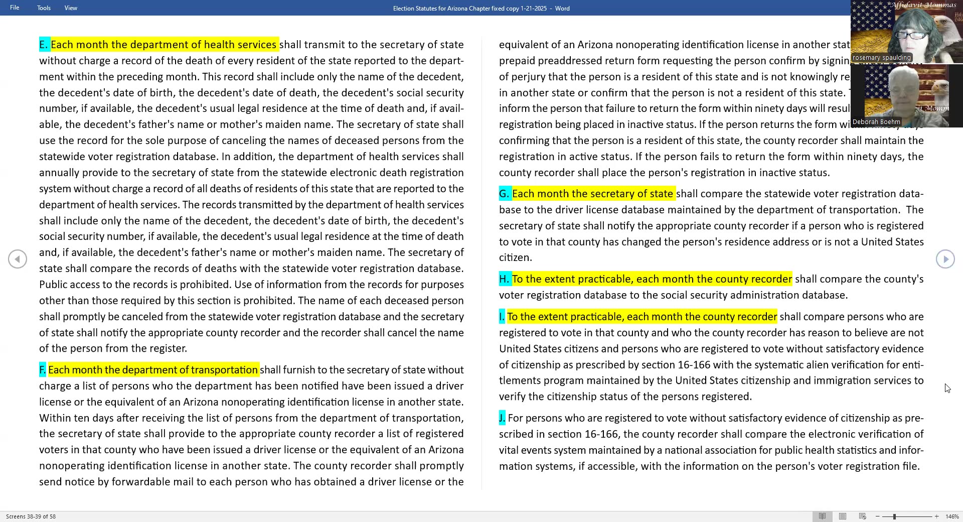 Election Statutes Clean Up February 5th 2025