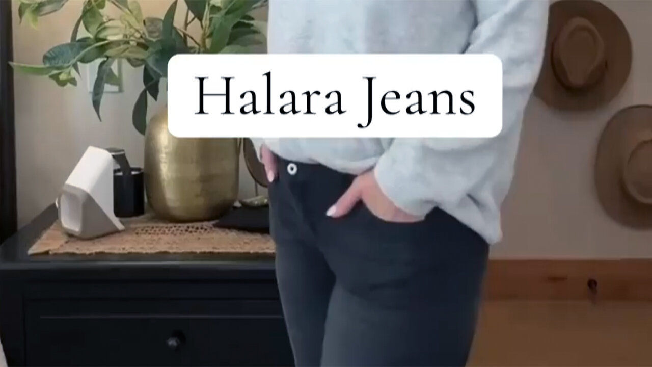 Halara Flex Asymmetric Button Jeans in Black!