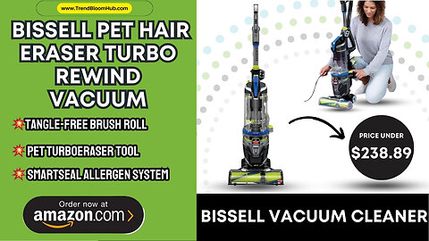 The Bissell Pet Hair Eraser Turbo Rewind Vacuum is a must-have for pet owners!