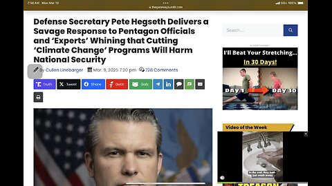 Pete Hegseth Delivers a Savage Response to Pentagon Officials and ‘Experts’ Whining ‘Climate Change’