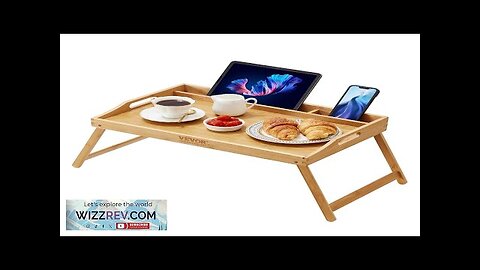 VEVOR Bed Tray Table with Foldable Legs & Media Slot Bamboo Breakfast Review