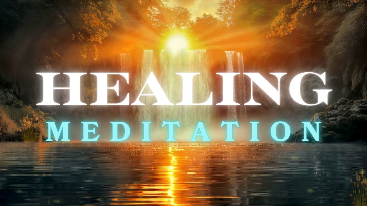 Watch This Golden Sunset and Soothing Waterfall | Experience Healing Meditation