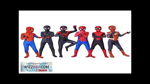 Kids Spider-Man Cosplay Fantasy Costumes Jumpsuit Superhero Miles Morales Movie Role Play Review