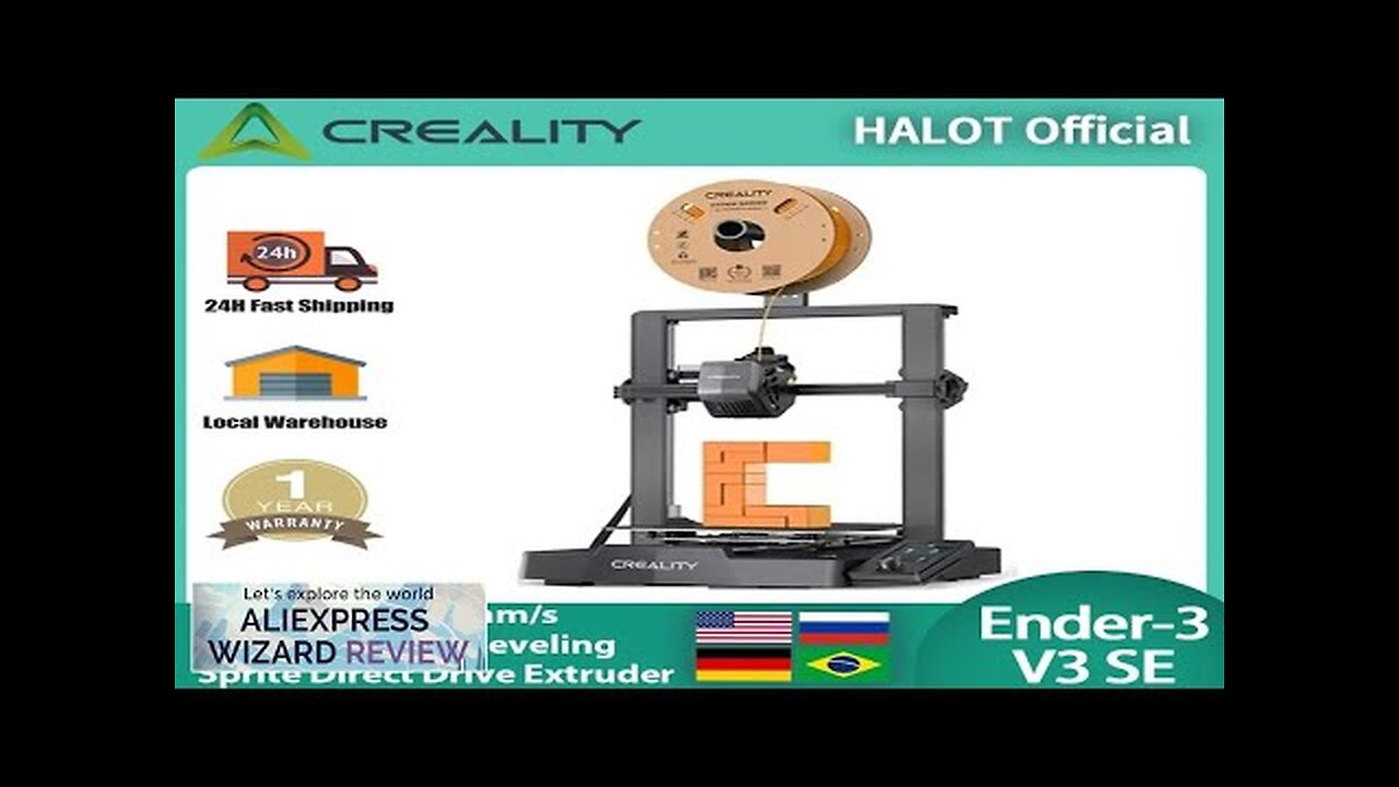 CREALITY Ender-3 V3 SE 3D Printer Sprite Direct Extrusion IU Display Auto Review