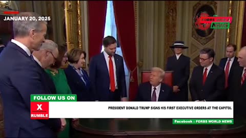 President Trump arrives the White House and signs first executive orders