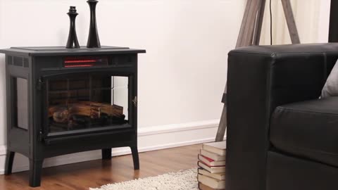 duraflame Freestanding Electric Fireplace Stove Heater with 3D Flame Effect for 1,000 Sq. Ft. Room