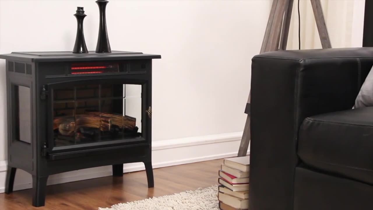 duraflame Freestanding Electric Fireplace Stove Heater with 3D Flame Effect for 1,000 Sq. Ft. Room