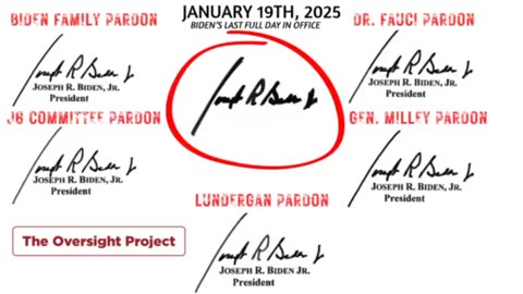 Biden's "pardons" for Fauci, Miley, Jan 6th Committee, and family ALL share