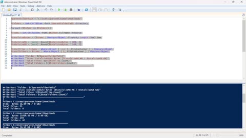 Calculate Folder Size and Contents Using PowerShell