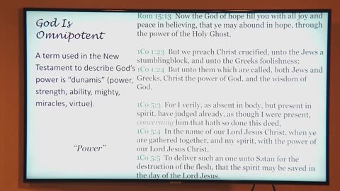 Pastor Rick, The attributes of God Part 5. CCBC