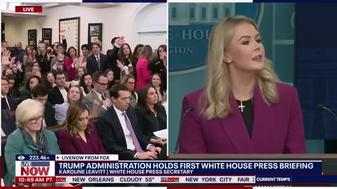 Trump Press Secretary Karoline Leavitt holds first White House Briefing