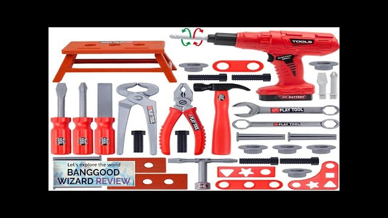 41pcs/set Children's Tool Set with Electric Toy Drill Kids Power Construction Toy Review