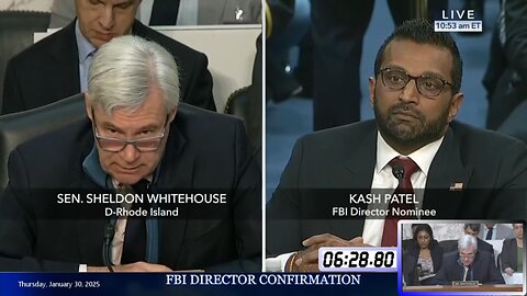 Sheldon WhiteHouse at Kash Patel FBI confirmation hearing * Jan. 30, 2025