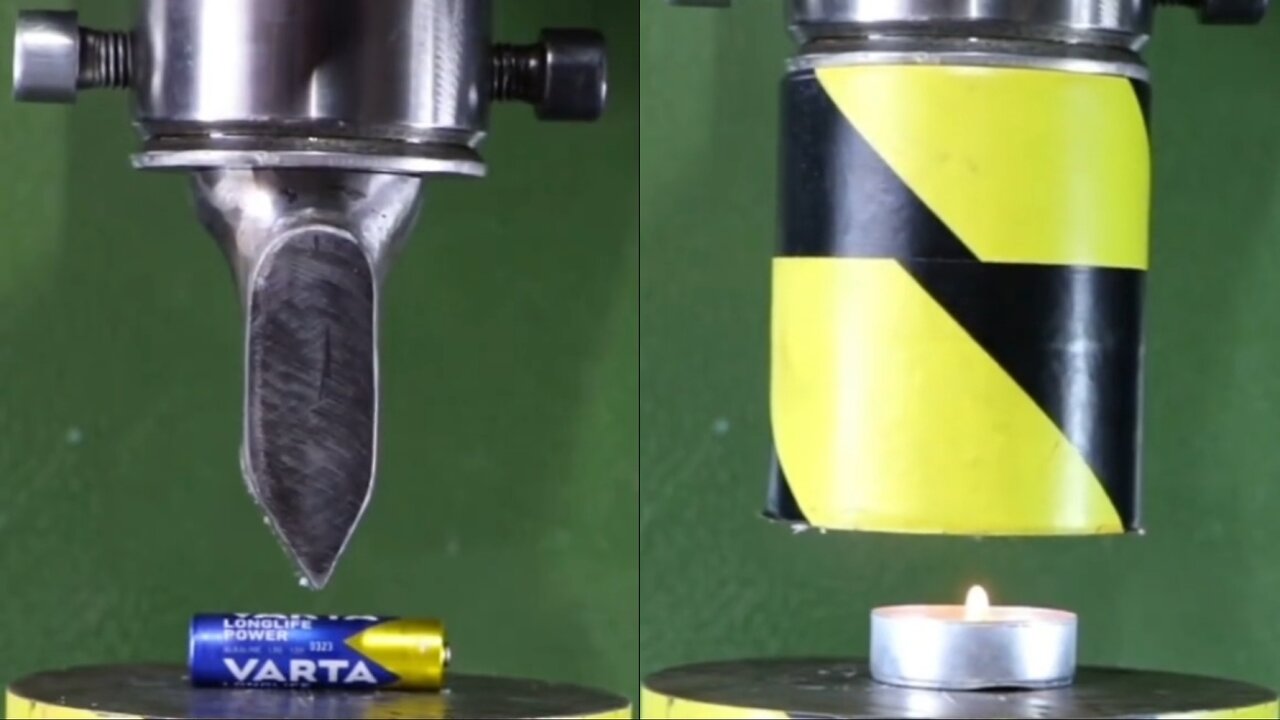 #ASMR_Hydraulic_piston_vs_batteries🔥