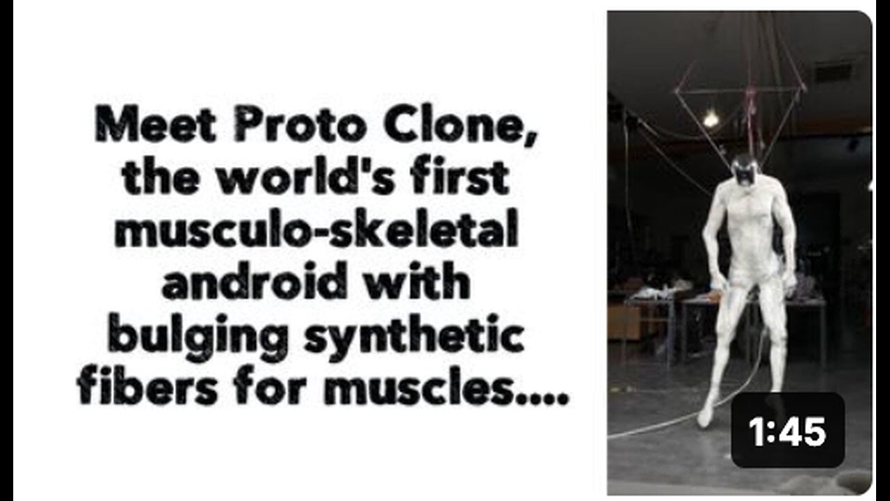 World's first musculo-skeletal android with bulging synthetic fibers for muscles....