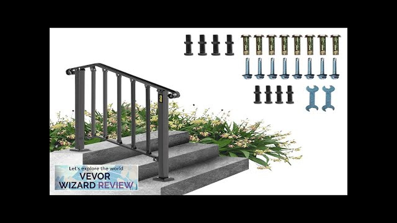 VEVOR Handrails for Outdoor Steps Fit 2 or 3 Steps Outdoor Stair Review