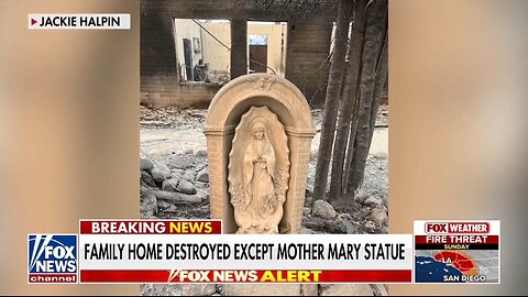 Statue Of Mary Survives, As Everything Around It Is Burnt To The Ground In CA