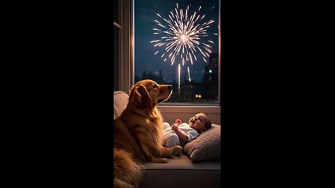 Dog & Baby welcome the new year together.