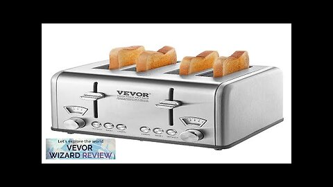 VEVOR Retro Stainless Steel Toaster 4 Slice 1625W 1.5'' Extra Wide Slots Review