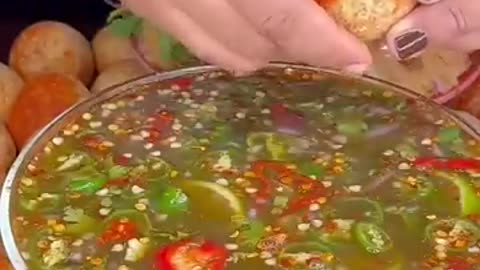 Spice pani puri golgappa eating