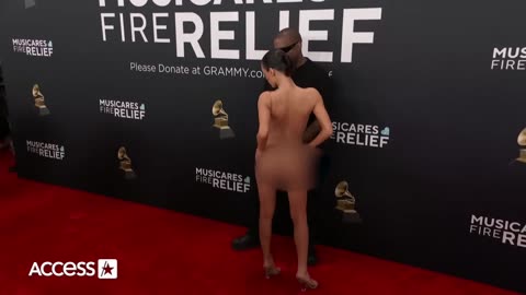 Kanye West’s Wife Bianca Censori Shows Near NAKED Look at 2025 Grammys