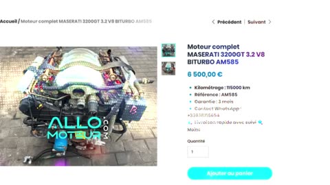 ALLOMOTEUR.COM - Moteur complet MASERATI 3200GT 3.2 V8 BITURBO AM585