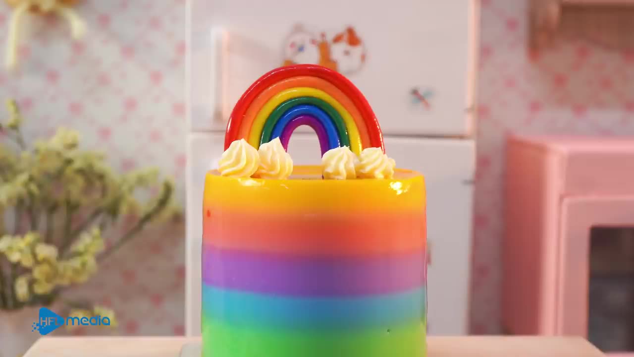 REAL Miniature RAINBOW MOUSSE Cake | Yummy Miniature Colorful Cake Recipes | Mini Bakery