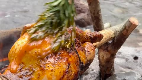 Doğada Kızarmış Tüm Tavuk 🐔 Roasted Whole Chicken in Nature